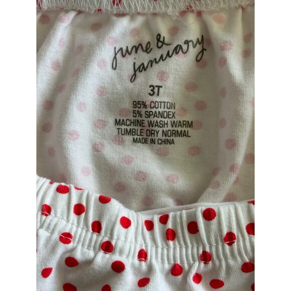June and January White with Red Polka Dots Twirl Skirt Size 3T EUC - Picture 2 of 3